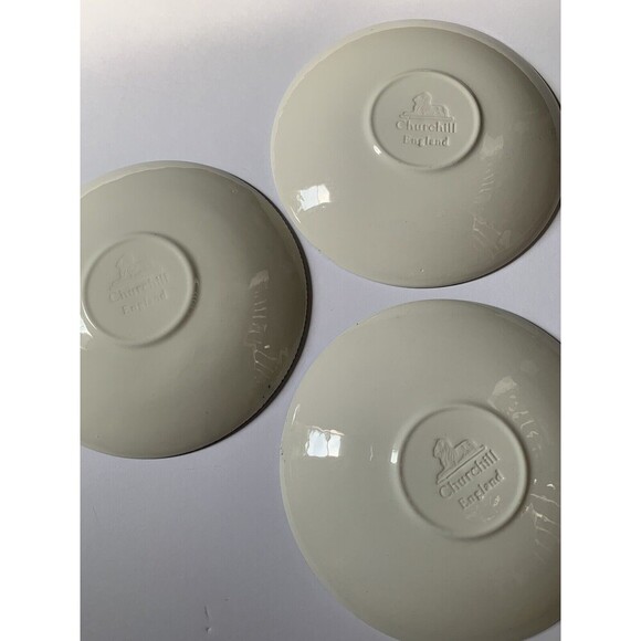 Churchill Blue Willow 5 1/2 inch Saucer Made‎ in Staffordshire England Set Of 3 - Picture 4 of 4